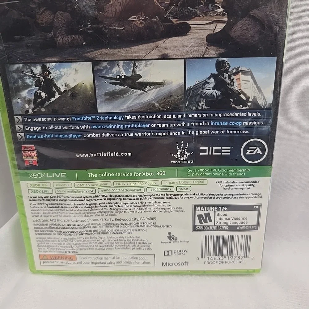 Battlefield 3 (Platinum Hits) Xbox 360 (Brand New Factory Sealed US Version) Xbo